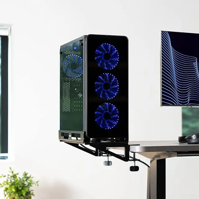 Clamp-on Adjustable Desk side Gaming PC Holder in Desks in Burnaby/New Westminster - Image 2