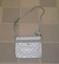 100% Authentic Coach purse messenger style (grey and white)