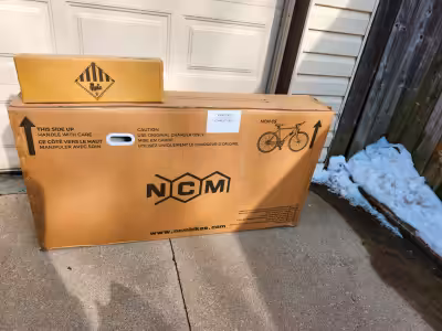 Hello selling brand new in the box blue color, medium size, NCM C5 E-bike with extra battery total v...