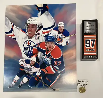 Connor McDavid 12x15 Print & Tim Horton Stick , View more
