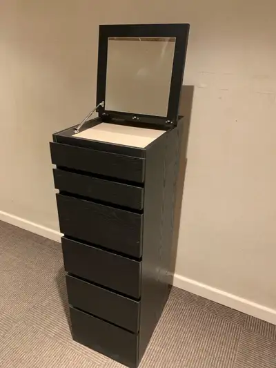 Ikea Tall Dresser with Six Drawers and Mirror / *Free Delivery, View more