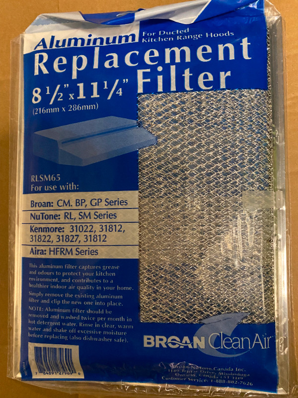 Broan range hood 8x11in replacement filter for sale in Stoves, Ovens & Ranges in Oakville / Halton Region - Image 2