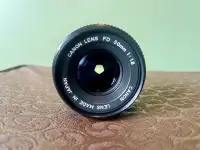 Vintage Canon FD 50mm f1.8 Lens Japan Prime