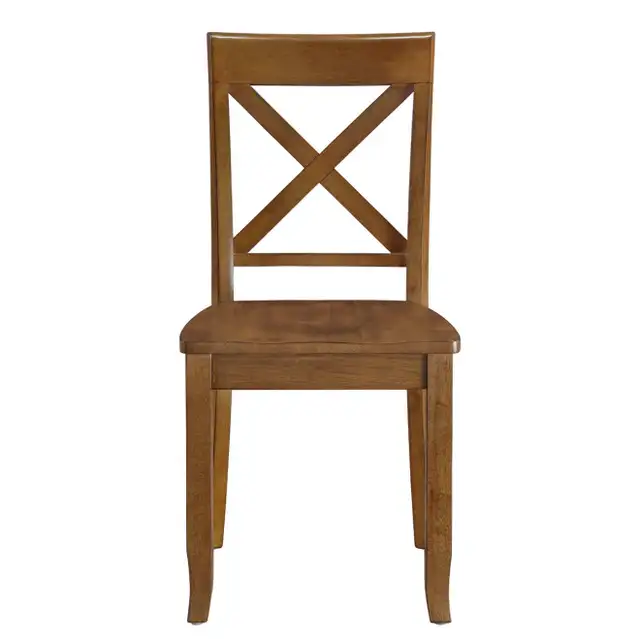 DUHOME Walnut Wood Country Farmhouse Cross Back Dining Chairs in Chairs & Recliners in Markham / York Region - Image 4