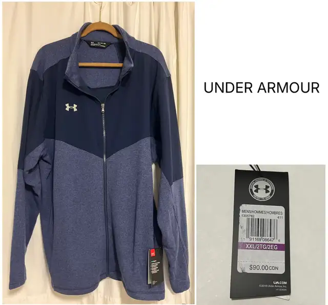 UNDER ARMOUR - XXL - NWT - MENS BLUE COLDGEAR ZIP UP JACKET COAT