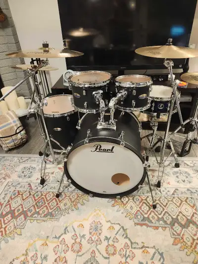 5 pc. Pearl Decade Maple drums, hardware, Sabian HH cymbals., View more