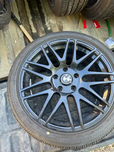 American Racing rims for sale. 18x8. Tires not included. BMW logo is a sticker, easily removed. Im s...