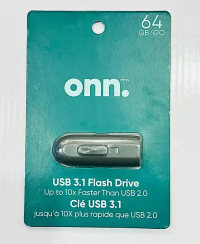 onn. 64GB Fast USB3.1 Flash Drive1 Pack Mac & Window Compaitible, View more
