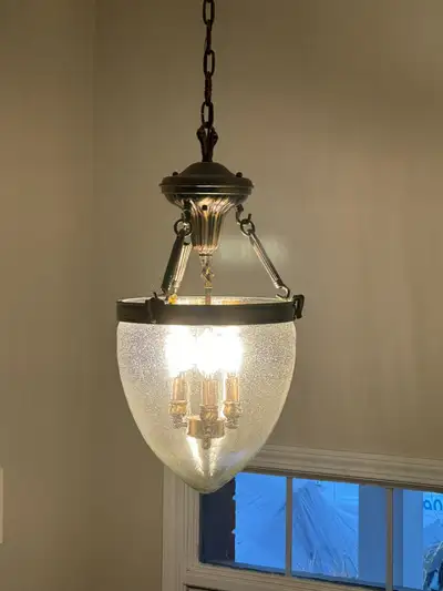 Pendant Lights Antique Copper Glass Lantern 3-Lights, View more