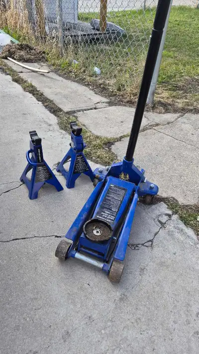 3 ton jack and 2 stands , View more