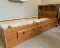 Twin Captain’s bed, nightstand and mirror 