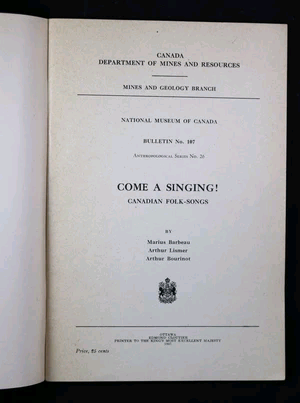 1947 PAMPHLET, COME ‘A SINGING’ CANADIAN FOLK-SONG in Arts & Collectibles in Gatineau - Image 3
