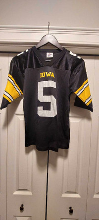 Licensed Iowa Hawkeyes NCAA football jersey, mint, youth med $35