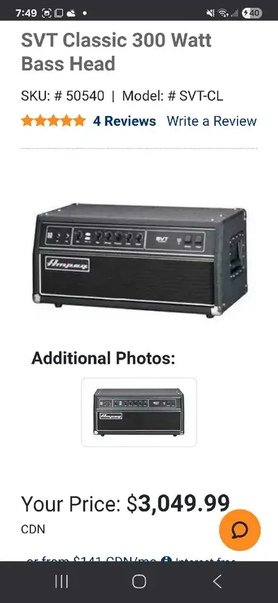 svt classic 300 watt tube amp and speakers, View more