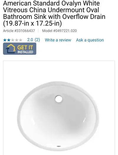 BEAUTIFUL NEW WHITE VITREOUS CHINA SINK , View more