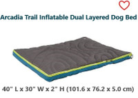 (NEW) Arcadia Trail Self Inflatable Dual Layered Dog Bed GREY