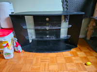 Tv stand with glass shelves $150