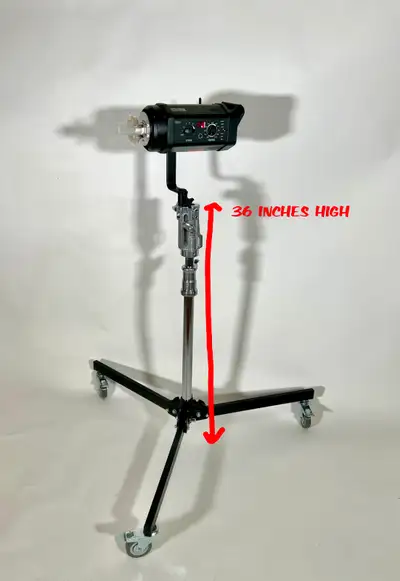 STUDIO PHOTOGRAPHY ROLLING METAL LOW LIGHT STAND -PHOTOGRAPHER, View more