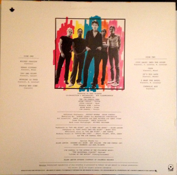 The Jim Carroll Band ‎– ''Catholic Boy'' Original 1980 Vinyl LP in Arts & Collectibles in Ottawa - Image 2