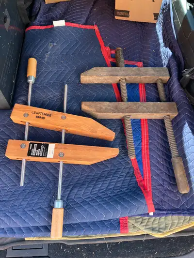 2 WOODWORKING CLAMPS -  one ALL WOOD and one CRAFTSMAN SEARS, View more