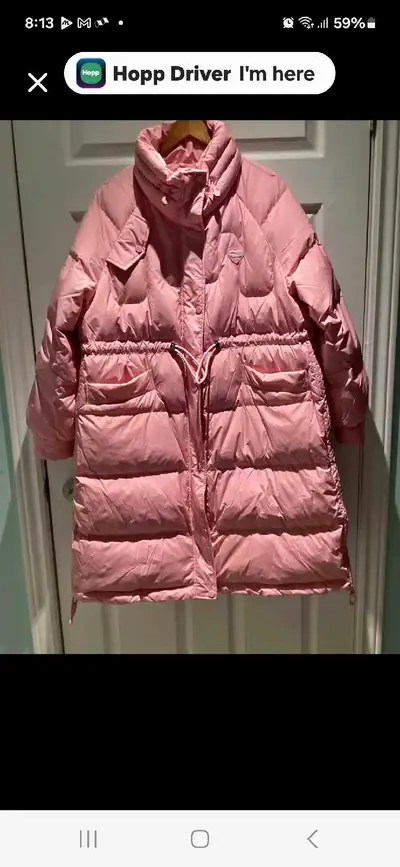 Brand new with tags. Beautiful pink puffer jacket. Oversized fit. Long sleeves. Multiple pockets. Dr...