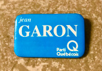 Macaron du parti Québécois Jean Garon