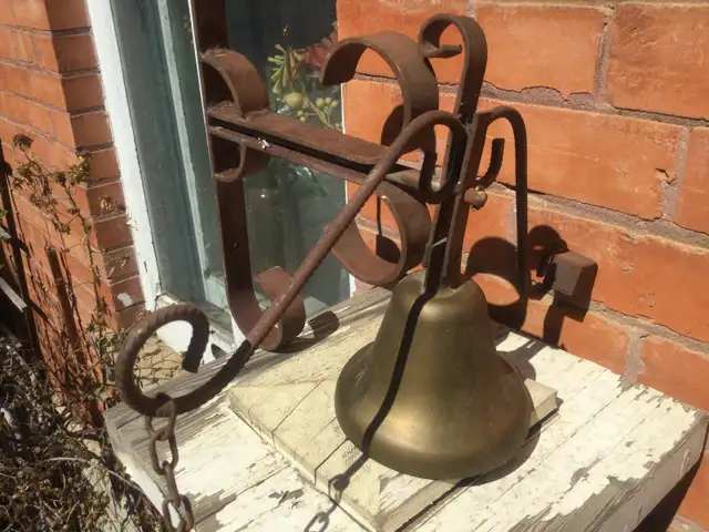 Art & Crafts Cast Iron & Bronze Bell, 1890s62864360981763122