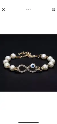 Protection,Infinity&spiritual!Pearl,Infinity,EvilEyeBracelet❤️