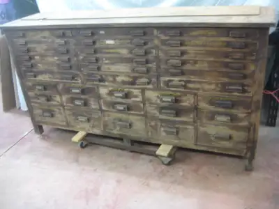 vintage parts cabinet, View more