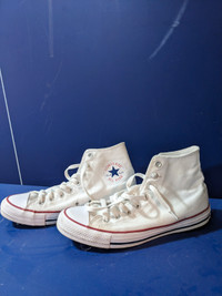 White High-top Converse, size M7/ W9