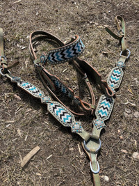 Beaded fancy head stall and breast collar 