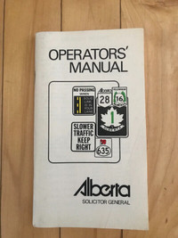 Vintage 1976 Alberta Operators Manual