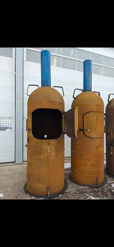 Incinerator. Inclosed Burning barrels. With a bottom flip Door to empty. 3/8 Steel Plate 32x27 Side...