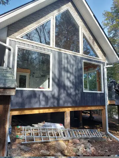 Eavestrough and siding, View more