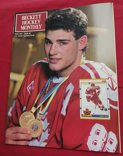 Half price! Eric Lindros June 1991 Beckett hockey price guide, View more