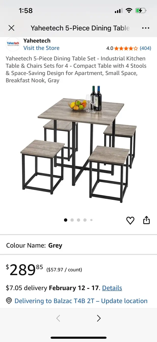 5pc Dining Table Set - Industrial Kitchen Table & Chairs Set in Dining Tables & Sets in Markham / York Region - Image 2