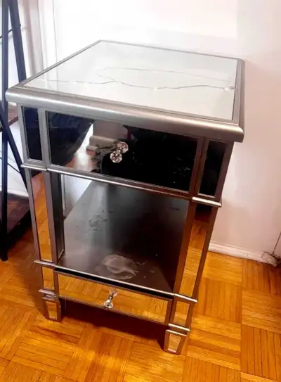 Mirrored Nightstand with Cracked, View more