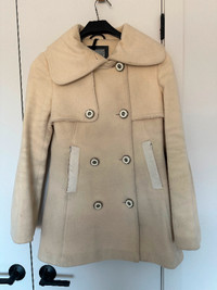 Mackage Cream Wool Coat, for Sale.  Size Small.