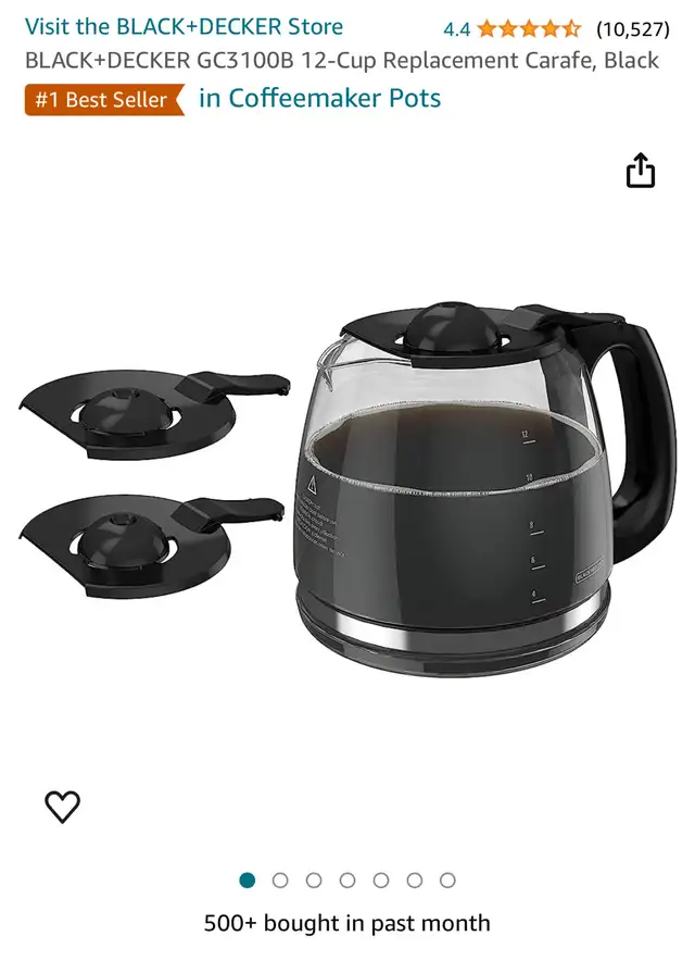 BLACK+DECKER GC3100B 12-Cup Replacement Carafe, Black in Coffee Makers in London - Image 3