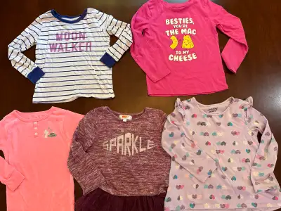 Size 4T Girl’s long sleeve shirts- $10 for all - jumping beans, View more
