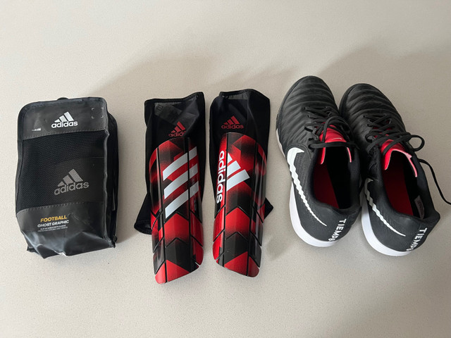 Nike Tiempo Shoes and Adidas Shinguards in Soccer in Calgary