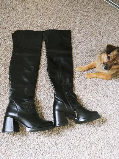 Over the knee leather boots, View more