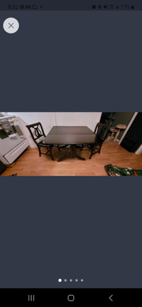Antique cherry wood table and chairs 