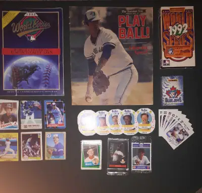 Baseball bat and mitt, Blue Jays memorabilia, View more