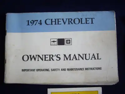 original owners manual for a 1974 chev. its in good condition, has some wear on the cover but no rip...