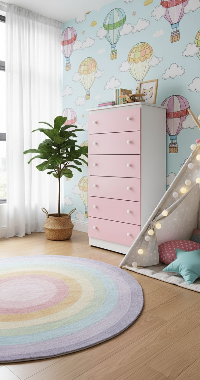 "Stylish 6-Drawer Dresser - Pink & White - Perfect for bedroom!" in Dressers & Wardrobes in City of Toronto - Image 3