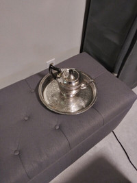 Silver Plated kettle and silver plated tray