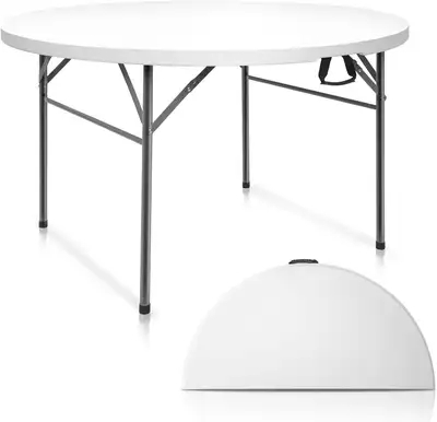 48" Round Bi-Folding Commercial Table, 4 Feet Portable Plastic, View more