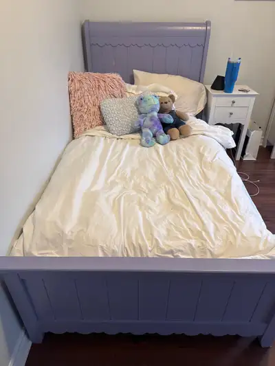 Twin Bed Frame – Solid & Stylish (Lavender/Purple), View more