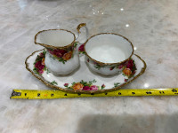 Old country roses cream and sugar set